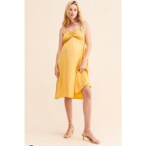Hatch Maternity Gemma Dress Women's Size 3 = Large Light Yellow in EUC!